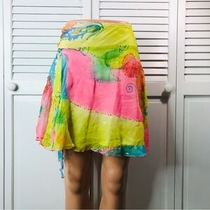 MONKEY WEAR Multicolor Sequin Mini Skirt Size 7